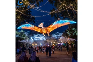 Turnkey Festival Light Solution Custom Pterosaur Dinosaur Lantern Installations for Theme Parks, Zoos Immersive Experience