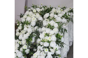 Elegant White Artificial Rose Floral Arrangements Bulk Wedding Table Centerpieces & Bridal Decorations for Valentine's Day