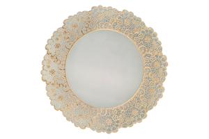 Gold Metallic PVC Flower Round Plastic Table Heat Resistant Placemats Dining Table Decoration Placemat