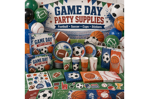 Custom Event Sports Game Day Party Supplies Football Soccer Sports Games Theme Cups Stickers Decorations