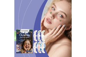 New Easy to Create Festive Atmosphere Party Makeup Tearable Tattoo Stickers Christmas Facial Tattoo Stickers