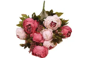 AL-8481 Wholesale13 Heads Artificial Exquisite Silk Peony Flowers Bouquets For Home Wedding Decoration Modern