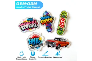 Personalized DIY Acrylic Fridge Magnets Sets Customizable Shapes 3D Design Crystal Clear Waterproof Acrylic Fridge Magnets