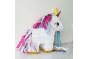 DAMAI Exquisitely Crafted White Unicorn Pinatas Birthday Party Supplies Paper Pinata Party Supplies Pinatas Game Props Beating