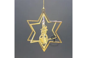 Metal Craft 3d Metal Christmas Ornament with Snowman Hanging