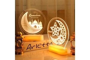 Wholesale Muslim Islam Ramadan Kareem Decoration Acrylic LED Light EID Mubarak Decoration Ramadan Eid Decorations Supplies