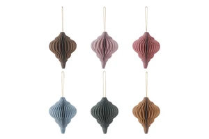 Morandi Paper Christmas Tree Ornaments with Magnet for Christmas Festival Home Decorations Xmas Supplies