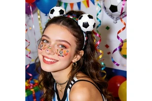 Game Day Temporary Tattoos Football Fan Face Paint Stickers with Cheer Designs for Party Match Celebration Photo Booth Prop