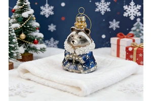 Glass Christmas Ornament Small Animals Creative Holiday Decorations Painted Glass Tree Hanging Ornaments Gifts Decorations