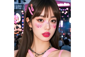 New Year Concert & Birthday Party Face Tattoo Stickers Creative Removable Makeup Shooting Aid for New Year Celebrations