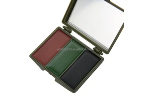 Camo Cream Woodland Camouflage Green Face Paint Set Washable Body Painting Kit for Halloween Hunting & Staying Hidden