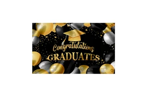 Low MOQ Indoor Outdoor Custom 4 Grommets 3ft X 5ft Congratulations Graduation Banner Happy Birthday Banners