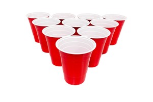Red Plastic Disposable Cups Drinking Party Supply Beer Pong Cup for Throw/Toss Beer Pong Game