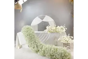 New Design Wedding Flower Arrangement Table Centerpiece Garland Decor Baby Breath Floral Aisle Row Flower Runners
