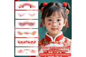 New Year Children's Tattoo Stickers Waterproof Stage Party Makeup Festival Temporary Colored Face Masks