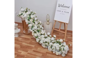 Wedding Bride and Groom Artificial Silk Table Decoration Flowers with Hydrangeas and Roses Romantic Design