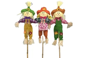 Large Artificial Bamboo Pole Scarecrow Fall Harvest and Halloween Indoor Party Decorative Decoration Halloween Party Supplies
