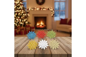Christmas Snowflake with Gold Glitter