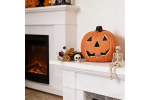 Battery Operated Plastic Pumpkin Lantern Halloween Ornament for Outdoor Use Non-Toxic & Reusable Waterproof Biodegradable