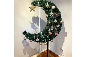 Holiday Festival Supplies Ramadan Decorations for Home DIY Iron and Plastic Stars and Moon Tree Ornaments