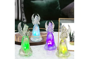 Christmas Craft Supplied Christmas Hanging Ornament Shinning Lighted Plastic Angel