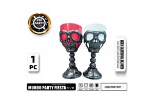 HALLOWEEN SKULL GOBLET – 2 Designs Mixed 18×8CM#72109 Halloween Holiday Supplies