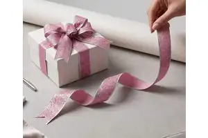 Christmas Bow Decor, Onion Powder Ribbon, 20cm & 15cm, Holiday Gift & Chocolate Wrapping, Home Decoration