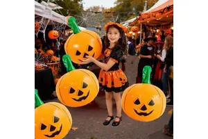 Cross-border Stock PVC Inflatable Pumpkin Halloween Toy Festival Atmosphere Decoration Prop Indoor Outdoor Decor