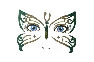 HLC St. Patrick's Day Rhinestone Face Decoration Shamrock Glitter Diamond Temporary Face Tattoos, Irish Party Stage Gem Jewels