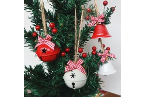 Christmas Decorations Christmas Tree Ornaments Five-Star Twine Snowflake Bell Iron Berry Accessories Festival Decor Party Favors