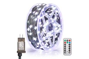 Rubber Wire String Lights 50M 500 LED Outdoor Christmas Fairy Lights with Remote Control & 8 Modes for Landscape Decor