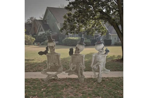 Handmade Eco-friendly Resin Scary Skeletons Halloween Props Customized Color Horror Garden Decoration for Halloween Supplies