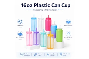 Custom 16oz Plastic Mason Cup With Straw BPA Free Reusable Drink Cup For Party And Gift Tumbler Wholesale Bulk