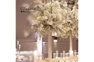 ZT-564 Wedding Black Table Flower Decorations and White Flower Stands Centerpieces
