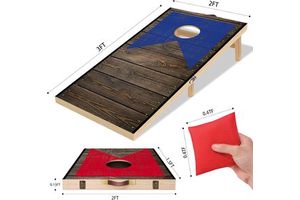 Wooden Cornhole Board Set with Bean Bags, Outdoor & Indoor Toss Game Sets for Kids Adults and Family Party Camping Equipment