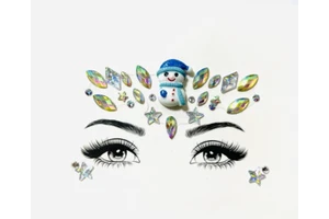 New Year's Temporary Christmas Face Jewels for Parties and Electric Syllables Tattoo Sticker