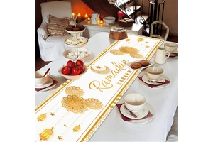 Eid Mubarak Tablecloth Ramadan Decoration for Home 2024 Islamic Muslim Party Supplies Eid Al Adha Ramadan Kareem Home Decoration