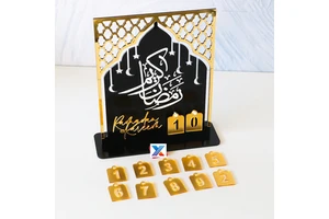 Acrylic Arabic Ornament Countdown Calendar for Home Decor for Muslim's Ramadan Mubarak Party Supplies