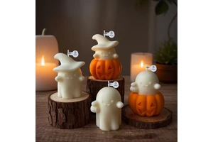 Creative Pumpkin-Scented Grimace Candles Halloween Ghost Decorations Eco-friendly Soy Wax Smokeless Non-toxic Add Holiday Party