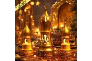 Arabian Muslim Islam Home Decor Gift Eid Mubarak Ramadan Hari Raya Ramadhan Ramazan Festival LED Candle Lights Festival Supplies