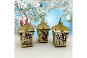 Muslim Islam Decor Ramadan EID Mubarak DIY Wood Crafts Kareem Advents Lights Lanterns Gift Box Ramadan Decorations