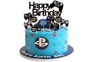 Video Game Cake Topper 13 Pcs Video Game Theme Double Sided Glitter Cake Decoration Birthday Party Supplies for Game Fans