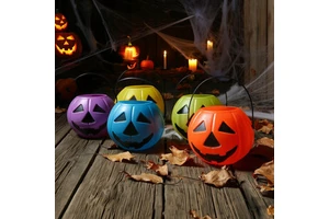 Halloween Decorations Party Decoration Holiday Candy Bucket Children Parties Plastic Products Halloween Pumpkin Candy Holder