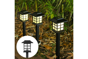 Outdoor Waterproof Solar LED Lantern Stake Lamp IP44 Rated Automatic Night Lighting for Garden Pathway & Yard Walkway Decor