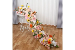 V56 Wedding Supplier Artificial Flower Rows Table Flower Centerpieces Flower Runner for Event Ceremony Party Wedding Decorations