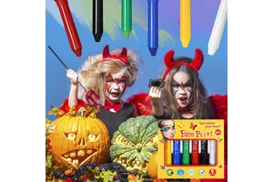 Halloween Popular Face & Body Painting Set 6 Regular Colours Professional Makeup Face Paint Crayon Safe for Skin