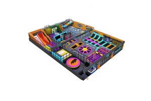 Customized Kids Commercial Indoor Soft Playground With Trampoline Interactive Big Slides Ball Pool For Trampoline Park
