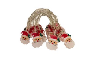 Santa Claus Christmas Tree Indoor Plastic String Lights Battery Operated Decorative Fairy Lights for Window Christmas Decor