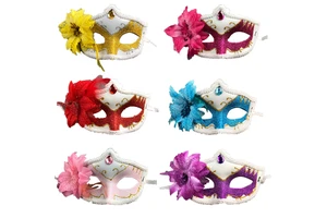 Half Face Glitter Mask Crystal Decor Venetian Theme Party Mask For Carnival Wedding Christmas Costume