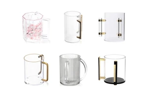 Jewish Judaica Kosher Gifts Rosh Hashanah Netilat Yadayim Kids Ritual Custom Two Handles Acrylic Lucite Morden Elegant Wash Cup